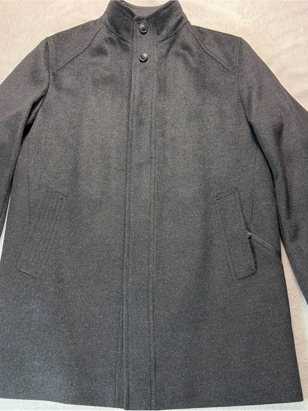 SANYO Mens XL Insulated Heavyweight Angora/Wool/Silk/Cashmere Coat Jacket EUC